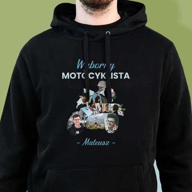 Kształt Ze Zdjęć: Wyborny Motocyklista - Bluza Męska Z Kapturem