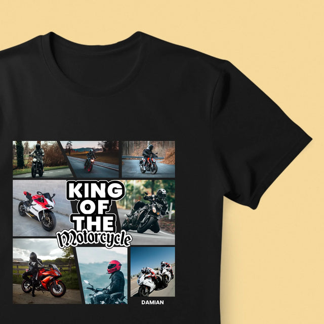 Fotokolaż: King Of The Motorcycle - Koszulka Męska z Nadrukiem