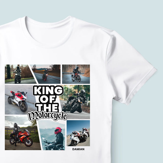 Fotokolaż: King Of The Motorcycle - Koszulka Męska z Nadrukiem