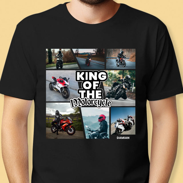 Fotokolaż: King Of The Motorcycle - Koszulka Męska z Nadrukiem