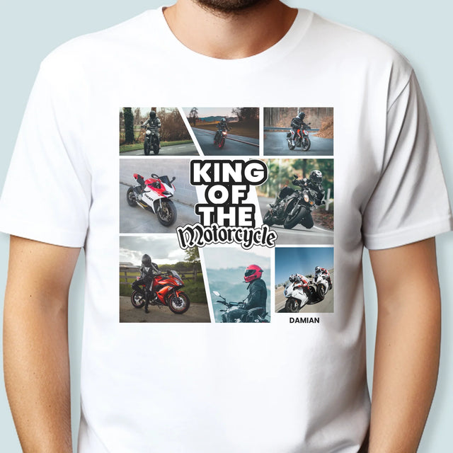 Fotokolaż: King Of The Motorcycle - Koszulka Męska z Nadrukiem