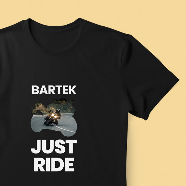 Kształt Ze Zdjęć: Just Ride - Koszulka Męska z Nadrukiem