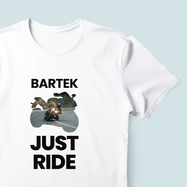 Kształt Ze Zdjęć: Just Ride - Koszulka Męska z Nadrukiem