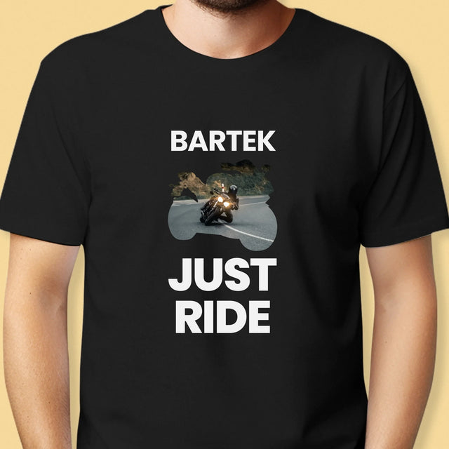 Kształt Ze Zdjęć: Just Ride - Koszulka Męska z Nadrukiem