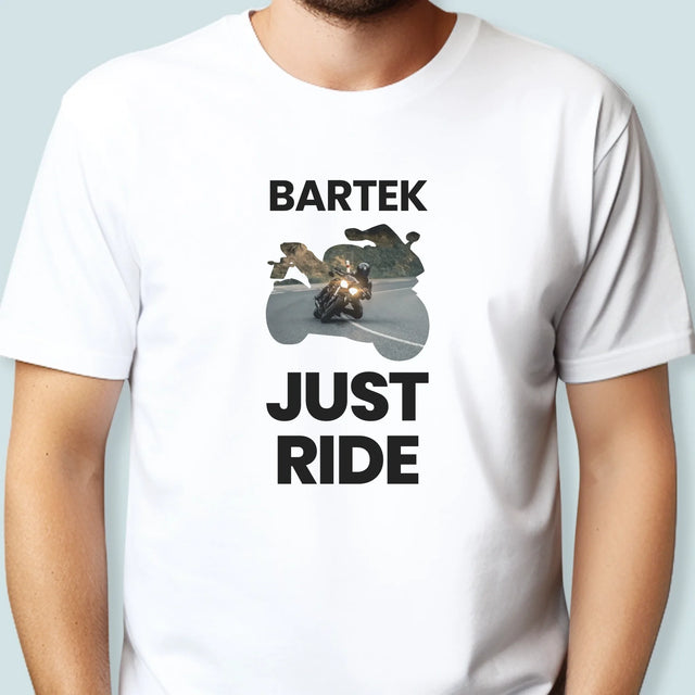 Kształt Ze Zdjęć: Just Ride - Koszulka Męska z Nadrukiem