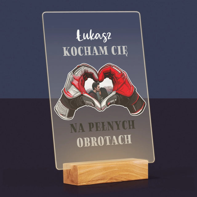 Zdjęcie I Podpis: Kocham Cię Na Pełnych Obrotach - Wydruk Na Szkle Akrylowym