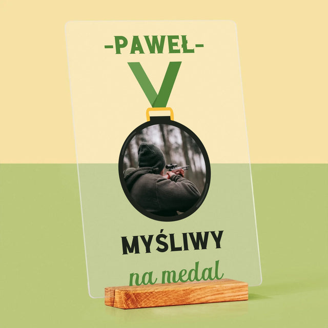 Zdjęcie I Podpis: Myśliwy Na Medal - Wydruk Na Szkle Akrylowym