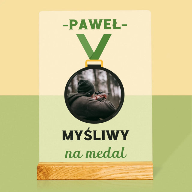 Zdjęcie I Podpis: Myśliwy Na Medal - Wydruk Na Szkle Akrylowym