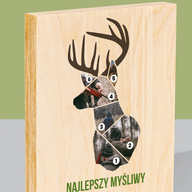 Kształt Ze Zdjęć: Najlepszy Myśliwy - Wydruk Na Drewnie