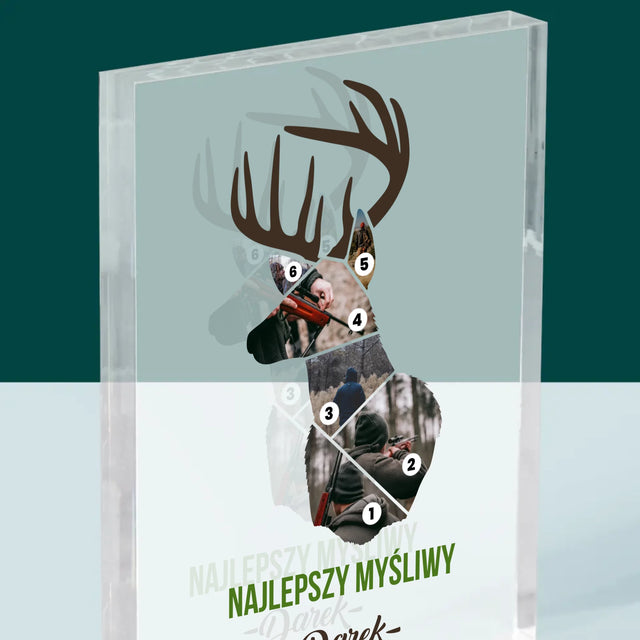 Kształt Ze Zdjęć: Najlepszy Myśliwy - Blok Akrylowy z Nadrukiem
