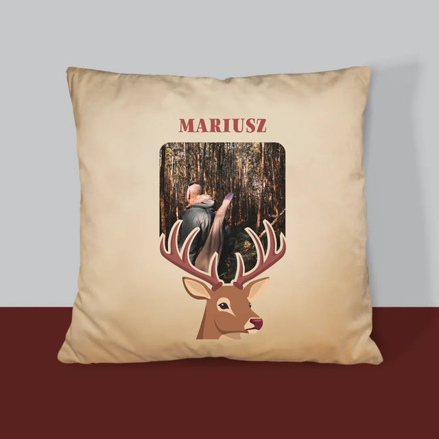 Zdjęcie I Podpis: Jeleń - Poduszka z Nadrukiem