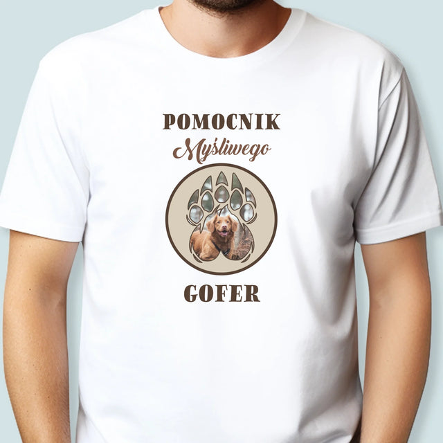 Kształt Ze Zdjęć: Pomocnik Myśliwego - Koszulka Męska z Nadrukiem