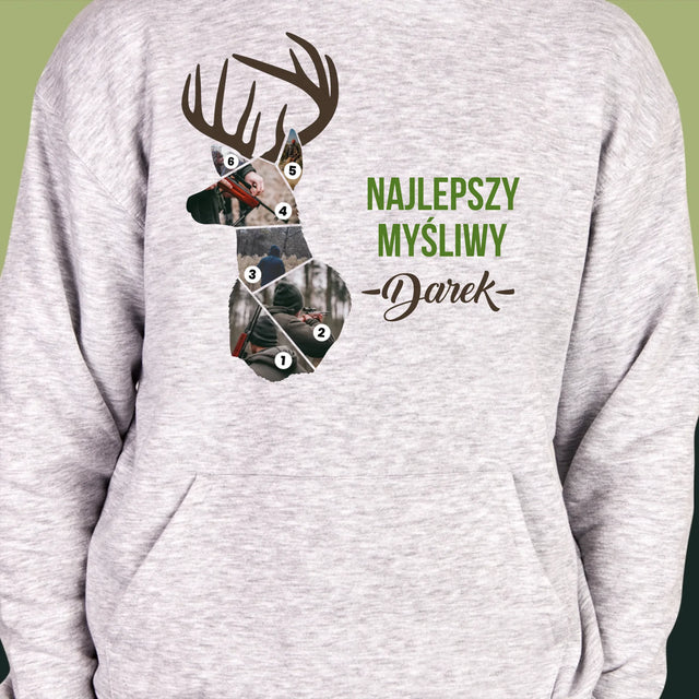Kształt Ze Zdjęć: Najlepszy Myśliwy - Bluza Męska Z Kapturem