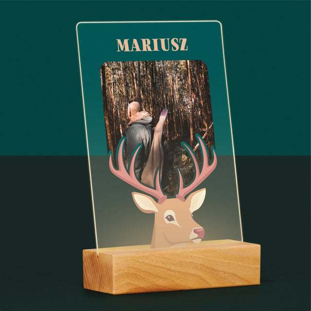 Zdjęcie I Podpis: Jeleń - Wydruk Na Szkle Akrylowym