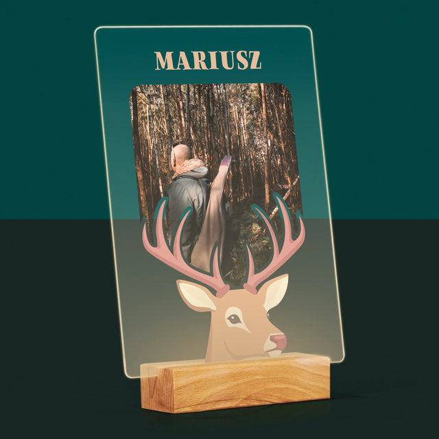 Zdjęcie I Podpis: Jeleń - Wydruk Na Szkle Akrylowym