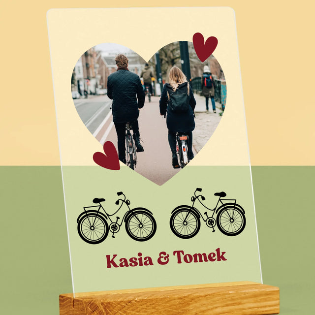 Zdjęcie I Podpis: Rowerowa Para - Wydruk Na Szkle Akrylowym