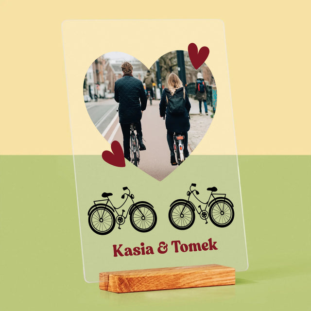 Zdjęcie I Podpis: Rowerowa Para - Wydruk Na Szkle Akrylowym