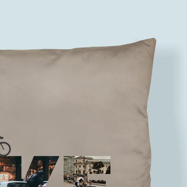 Słowo Ze Zdjęć: Bike - Poduszka z Nadrukiem