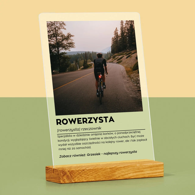 Zdjęcie I Podpis: Rowerzysta Definicja - Wydruk Na Szkle Akrylowym