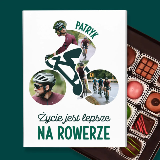 Kształt Ze Zdjęć: Życie Jest Lepsze Na Rowerze - Personalizowane Praliny