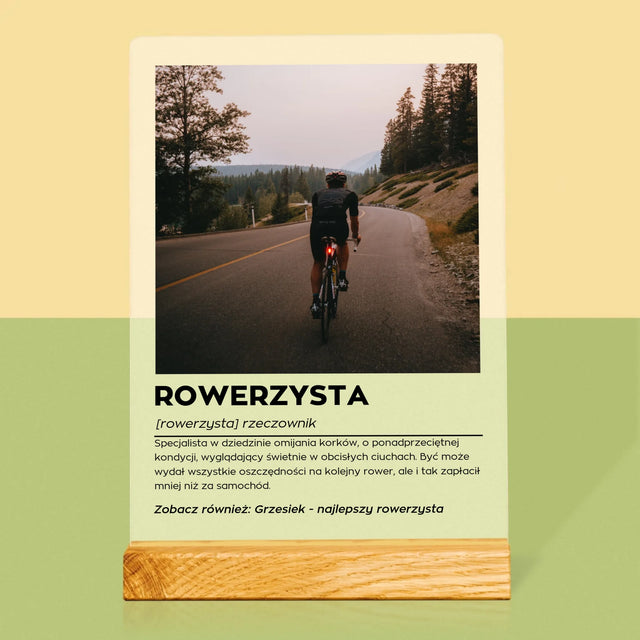 Zdjęcie I Podpis: Rowerzysta Definicja - Wydruk Na Szkle Akrylowym