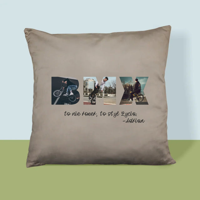 Słowo Ze Zdjęć: Bmx - Poduszka z Nadrukiem