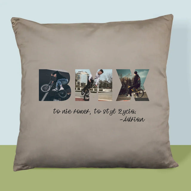 Słowo Ze Zdjęć: Bmx - Poduszka z Nadrukiem