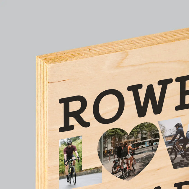 Słowo Ze Zdjęć: Rower Lover - Wydruk Na Drewnie