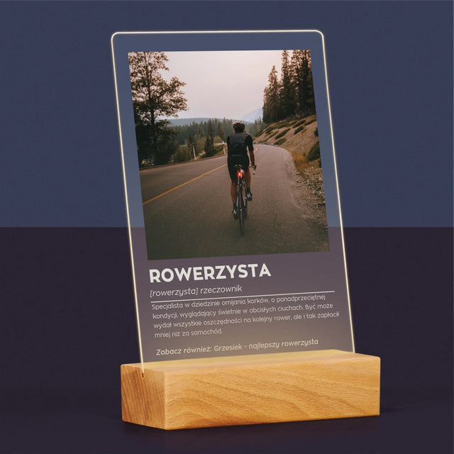 Zdjęcie I Podpis: Rowerzysta Definicja - Wydruk Na Szkle Akrylowym