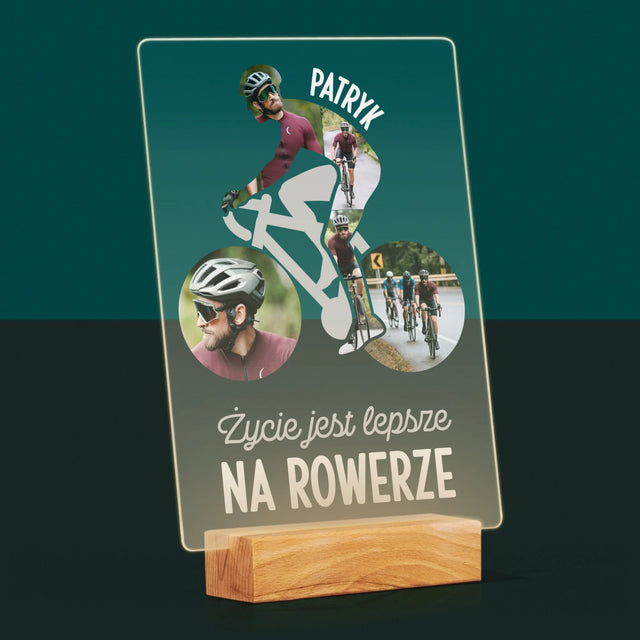 Kształt Ze Zdjęć: Życie Jest Lepsze Na Rowerze - Wydruk Na Szkle Akrylowym