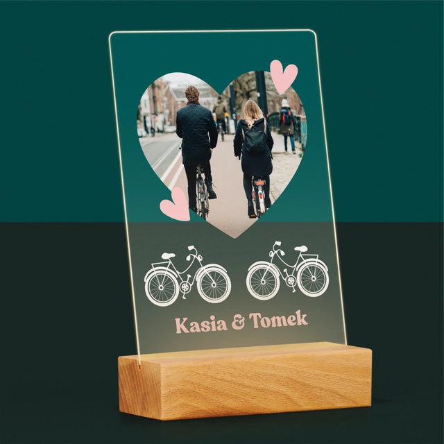 Zdjęcie I Podpis: Rowerowa Para - Wydruk Na Szkle Akrylowym