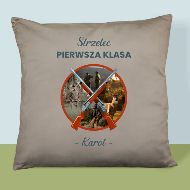 Fotokolaż: Strzelec Pierwsza Klasa - Poduszka z Nadrukiem