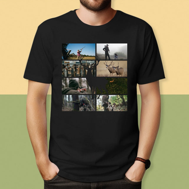 Fotokolaż: Myśliwy - Koszulka Męska z Nadrukiem