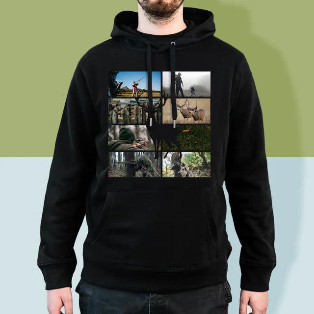 Fotokolaż: Myśliwy - Bluza Męska Z Kapturem