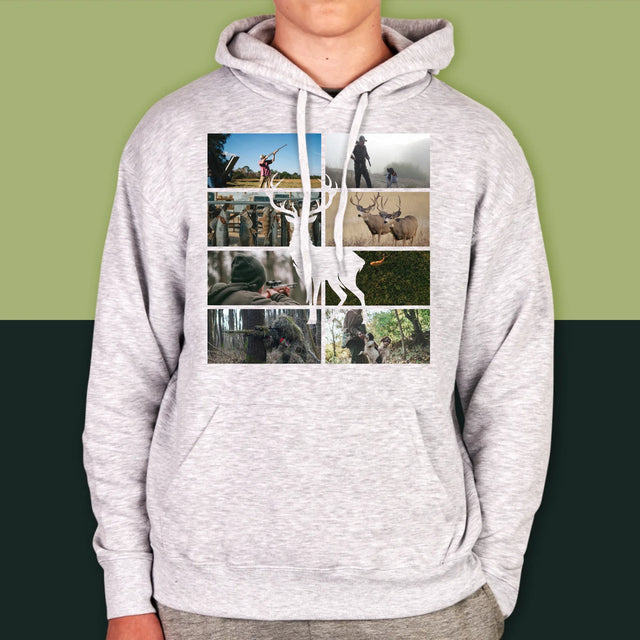 Fotokolaż: Myśliwy - Bluza Męska Z Kapturem