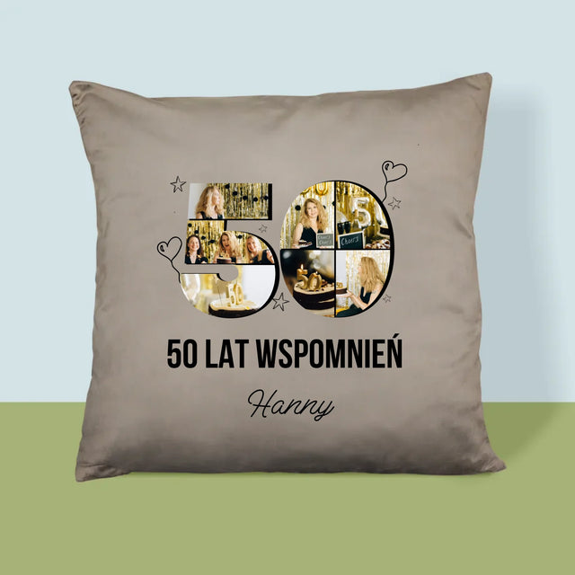 Kształt Ze Zdjęć: 50 Lat Wspomnień - Poduszka z Nadrukiem