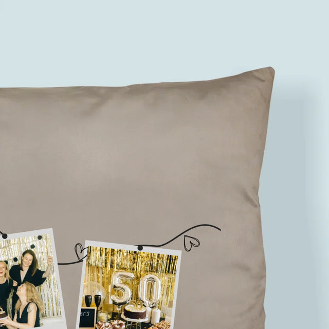 Fotokolaż: 50 Lat Wspaniałych Chwil - Poduszka z Nadrukiem