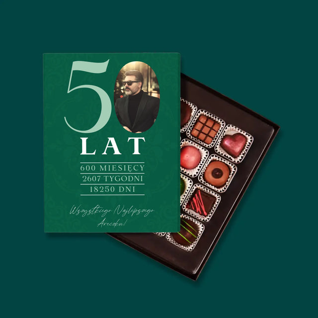 Zdjęcie I Podpis: 50 Lat Odliczanie - Personalizowane Praliny