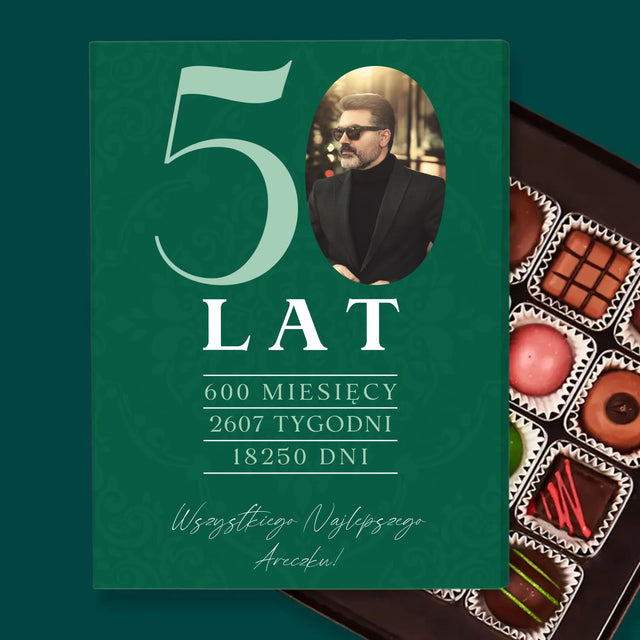 Zdjęcie I Podpis: 50 Lat Odliczanie - Personalizowane Praliny