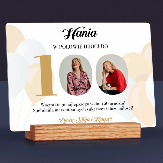 Fotokolaż: W Połowie Drogi Do 100 - Wydruk Na Szkle Akrylowym (Poziom)