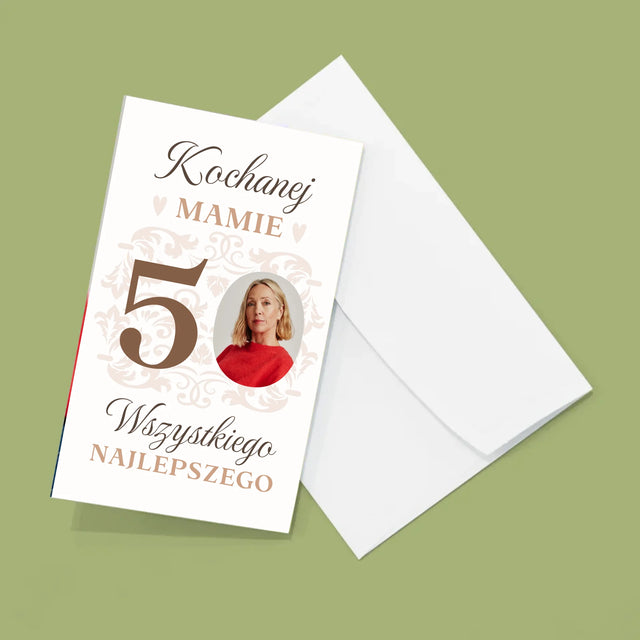 Zdjęcie I Podpis: Kochanej Mamie Z Okazji 50 Urodzin - Duża Harmonijka Ze Zdjęć
