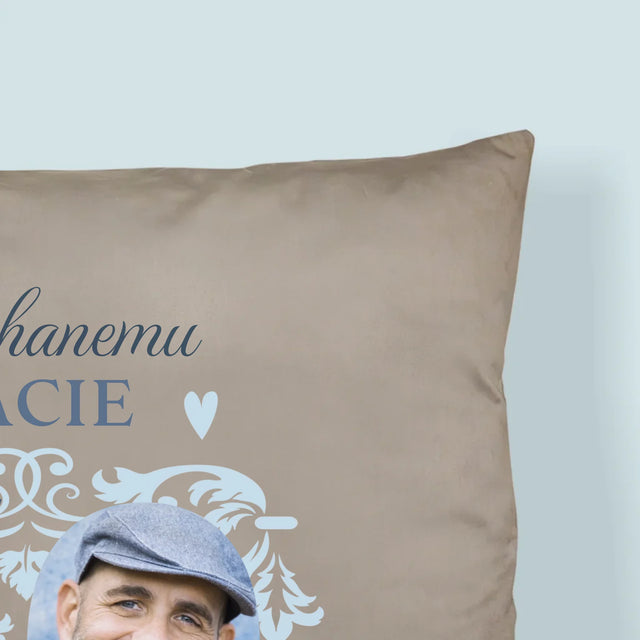 Zdjęcie I Podpis: Kochanemu Tacie Z Okazji 50 Urodzin - Poduszka z Nadrukiem