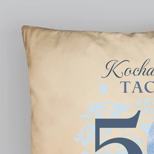 Zdjęcie I Podpis: Kochanemu Tacie Z Okazji 50 Urodzin - Poduszka z Nadrukiem