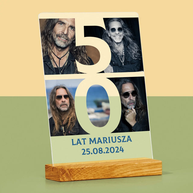 Fotokolaż: 50 Lat Cyfra Zdjęcia - Wydruk Na Szkle Akrylowym