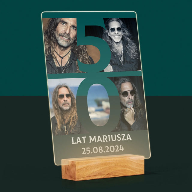 Fotokolaż: 50 Lat Cyfra Zdjęcia - Wydruk Na Szkle Akrylowym