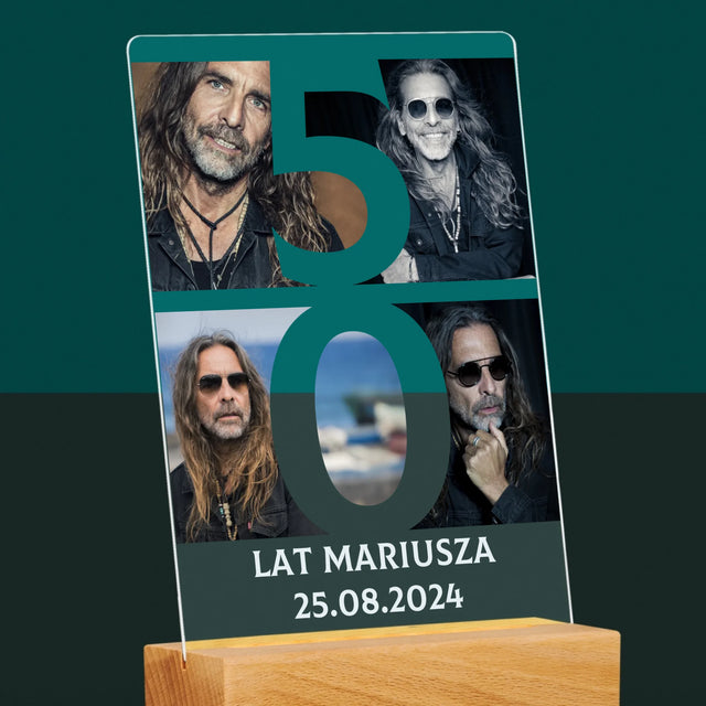 Fotokolaż: 50 Lat Cyfra Zdjęcia - Wydruk Na Szkle Akrylowym