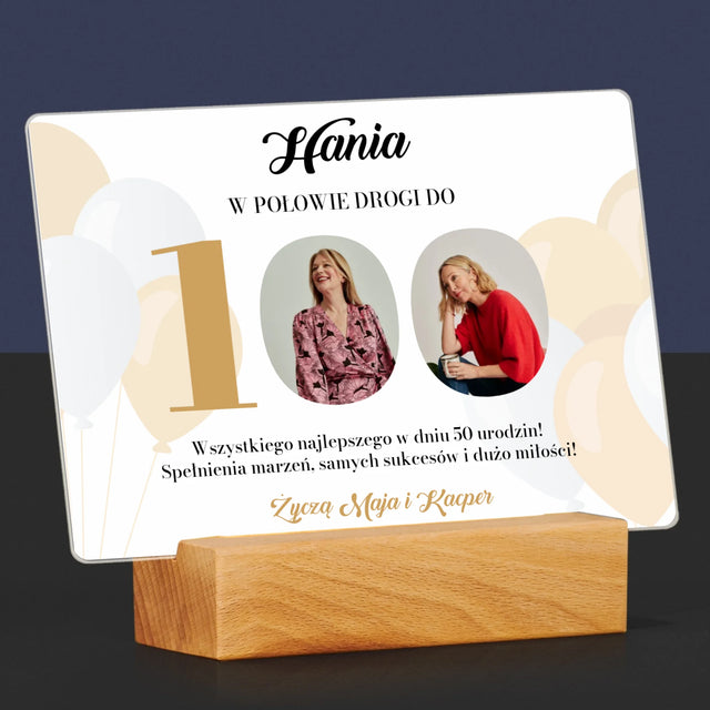 Fotokolaż: W Połowie Drogi Do 100 - Wydruk Na Szkle Akrylowym (Poziom)