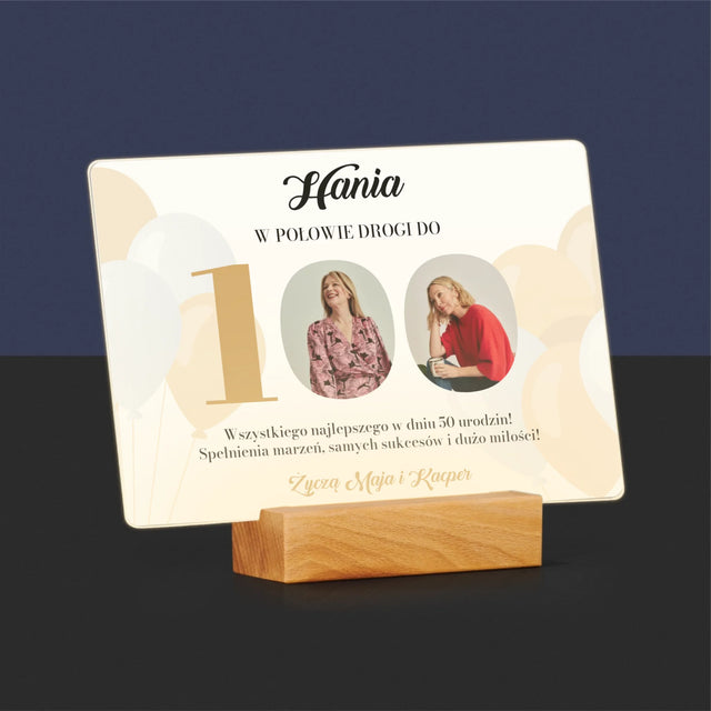 Fotokolaż: W Połowie Drogi Do 100 - Wydruk Na Szkle Akrylowym (Poziom)