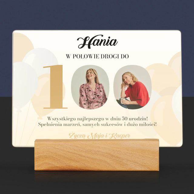 Fotokolaż: W Połowie Drogi Do 100 - Wydruk Na Szkle Akrylowym (Poziom)