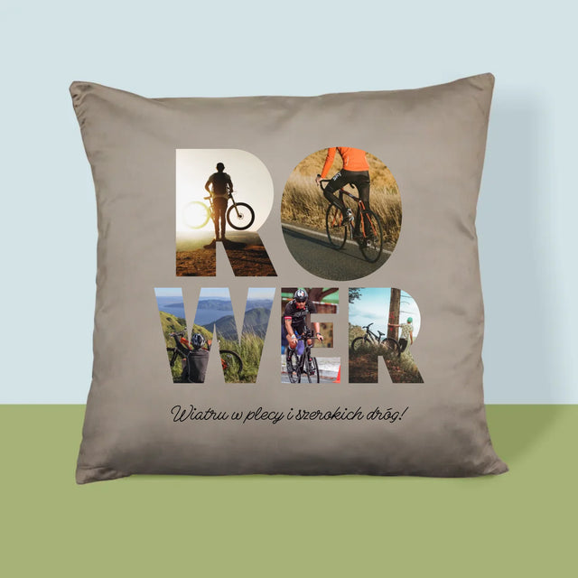 Słowo Ze Zdjęć: Rower - Poduszka z Nadrukiem